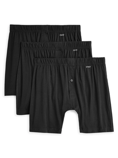 2(x)ist Men's 3-pack Pima Cotton Boxer Briefs In Black