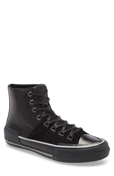 Allsaints Men's Waylon Leather High-top Sneakers In Black