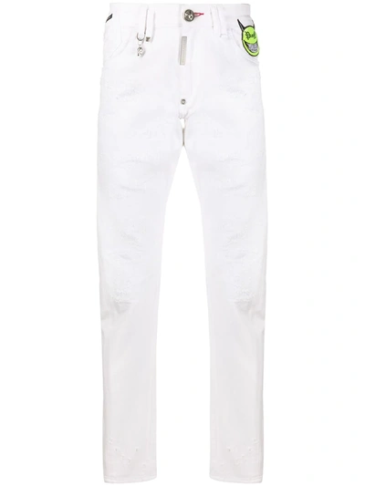 Philipp Plein Evil Smile Jeans In White