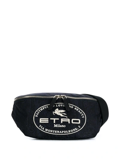 Etro Paisley-print Belt Bag In Blue