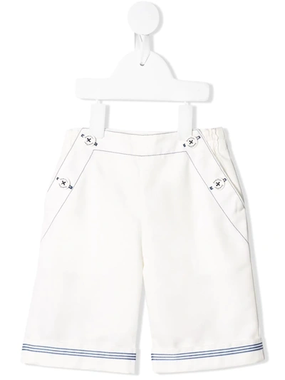 Familiar Kids' Front-button Striped Trousers In White