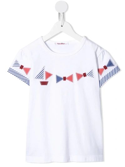 Familiar Kids' Patch-embellished T-shirt In White