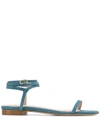 Stuart Weitzman Merinda Leather Sandals In Blue