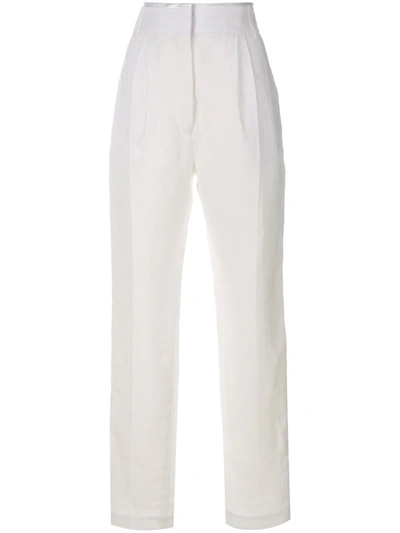 Haider Ackermann Dart-detailing High-waist Trousers In White