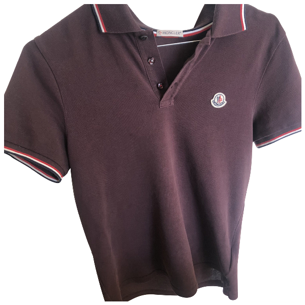moncler burgundy polo shirt