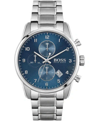 Hugo Boss Men's Chronograph Skymaster Stainless Steel Bracelet Watch 44mm Women's Shoes In Assorted-pre-pack