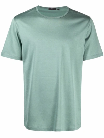Theory Men's Precise Luxe Cotton Short-sleeve T-shirt In Poseidon