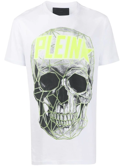 Philipp Plein Skull Embellished Short Sleeve T-shirt In White