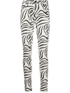 Philipp Plein High-waisted Zebra Print Trousers In Multi