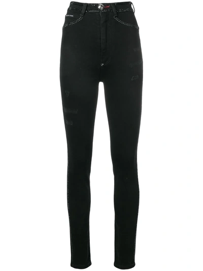 Philipp Plein Super High Waist Jeans In Blue
