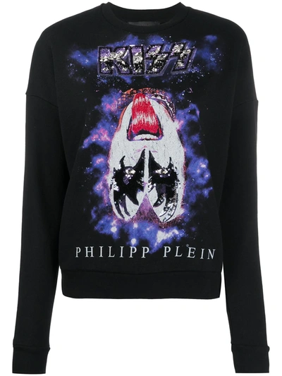 Philipp Plein Kiss Long Sleeve Sweatshirt In Black