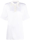 Rowen Rose Short Sleeve Pointed Collar Shirt In White