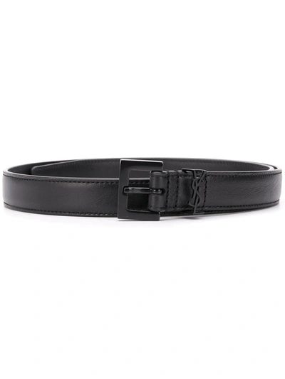 Saint Laurent Monogramme Buckle Belt In Black