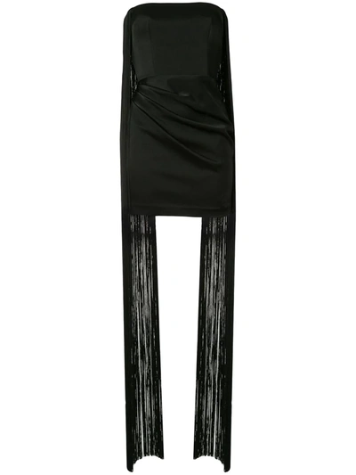Alex Perry Spence Fringed Mini Dress In Black