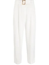 Pt01 High-waisted Straight-leg Trousers In White