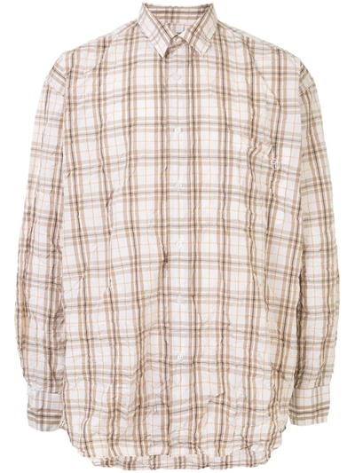 Martine Rose Althea Oversized Checked Shirt In Brown