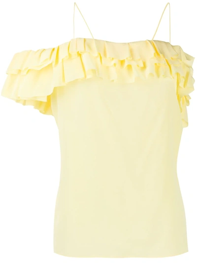 Victoria Beckham Frill Off-the-shoulder Top In Yellow