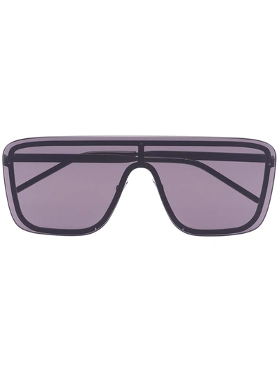 Saint Laurent Black 364 Shield Oversized Sunglasses