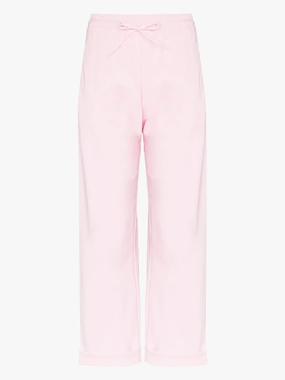 Y-3 Cropped-sporthose Mit Kordelzug In Pink