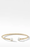 David Yurman Solari Pearl Bead Cuff Bracelet In 18k Gold