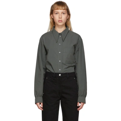 Lemaire Grey Pointed Collar Shirt In 918 Shadow