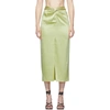 Nanushka Samara Hammered-satin Skirt In Lime