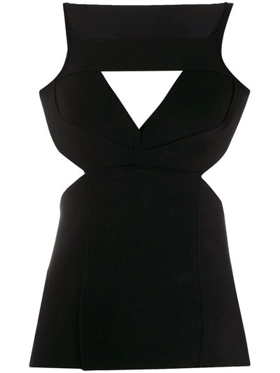 Rick Owens Corona Cut-out Top In Black