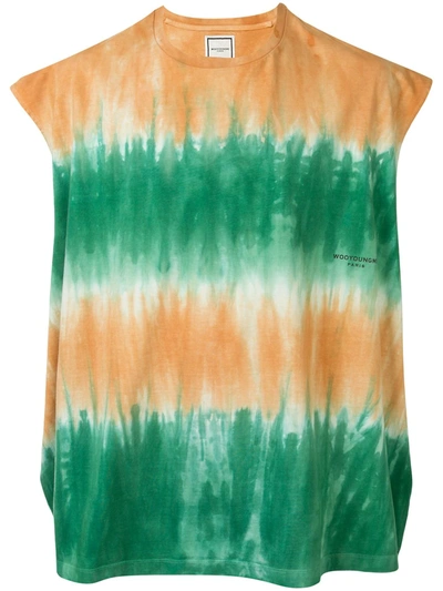 Wooyoungmi Tie-dye Sleeveless T-shirt In Orange