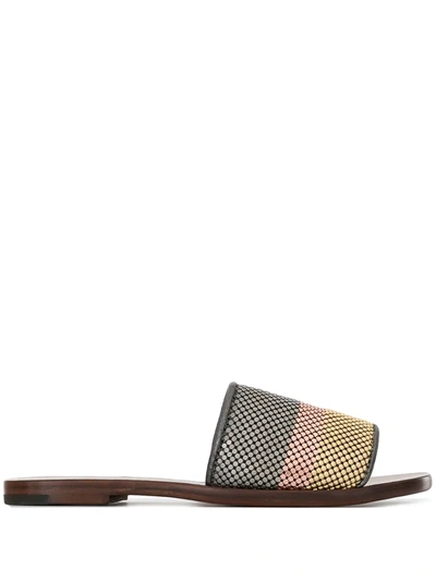 Madison.maison 15mm Striped Sandals In Gold