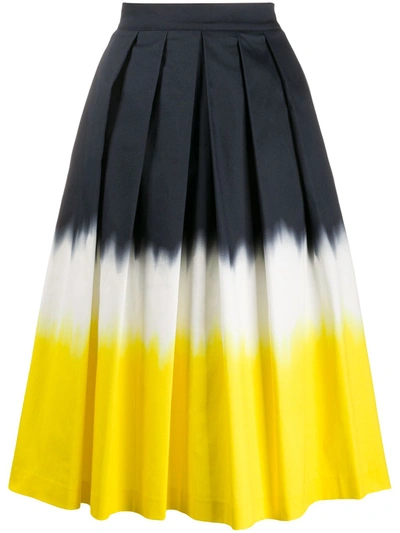 Ultràchic Pleated Midi Skirt In Yellow