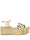 Madison.maison Woven Leather 50mm Wedges In Gold