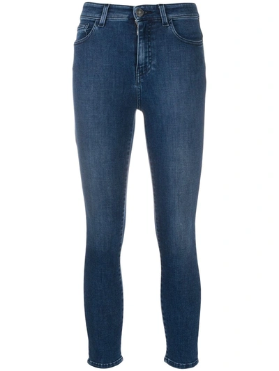 Twinset Mid-rise Slim-fit Jeans In Blue