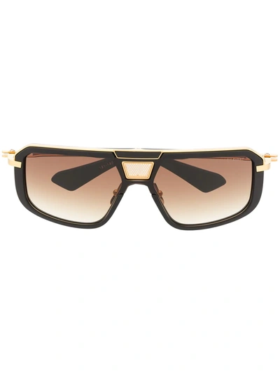 Dita Eyewear Two-tone Square-frame Sunglasses In Black