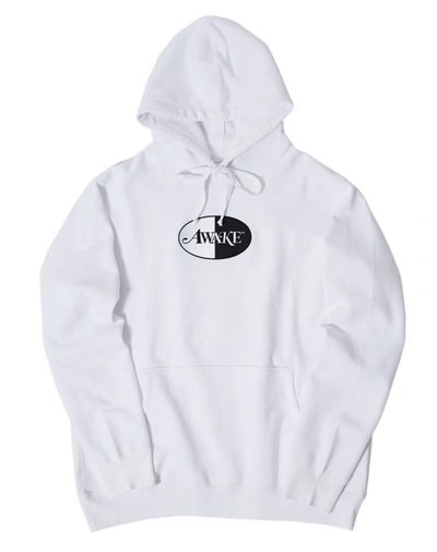 Pre-owned Awake  Embroidered Split Logo Patch Hoodie White