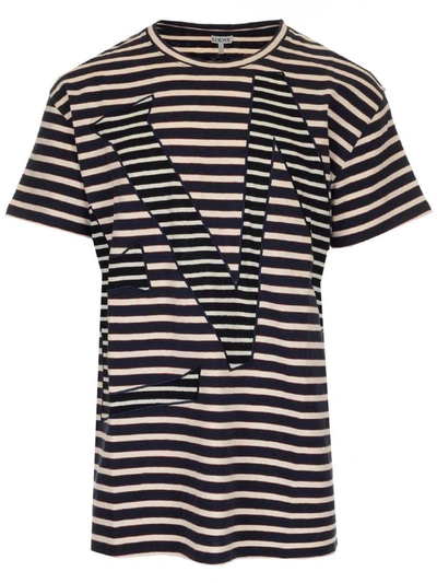 Loewe Stripe T-shirt In Blue