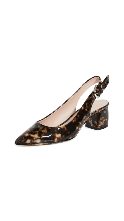 Kate Spade Women's Mika Tortoise Patent Leather Slingback Pumps In Black