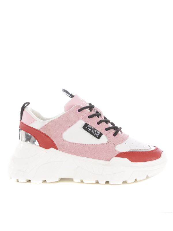 Versace Jeans Couture Speed Sneakers In White And Pink In Multicolour ...