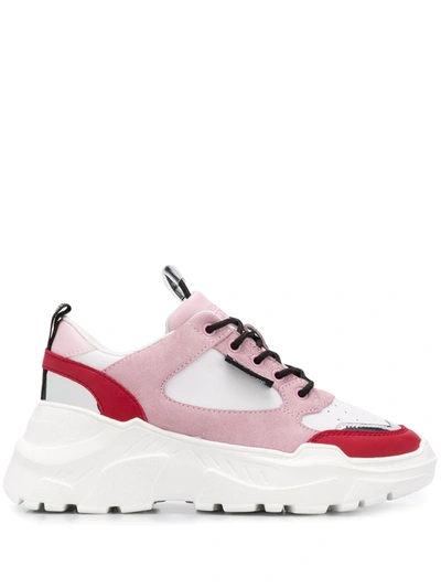 Versace Jeans Couture Speed Trainers In White And Pink In Multicolour