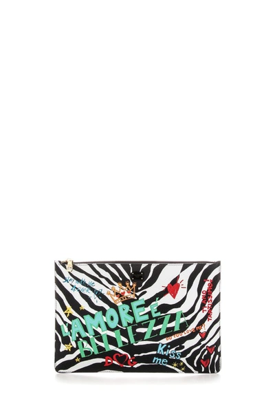 Dolce & Gabbana Zebra Print Clutch Bag In Multi