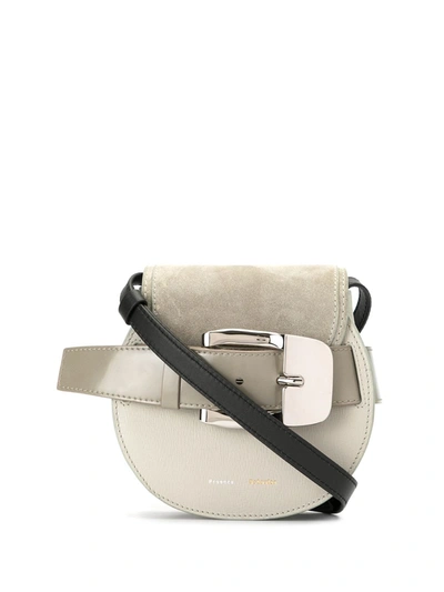 Proenza Schouler Mini Buckle Leather & Suede Saddle Bag In Sage