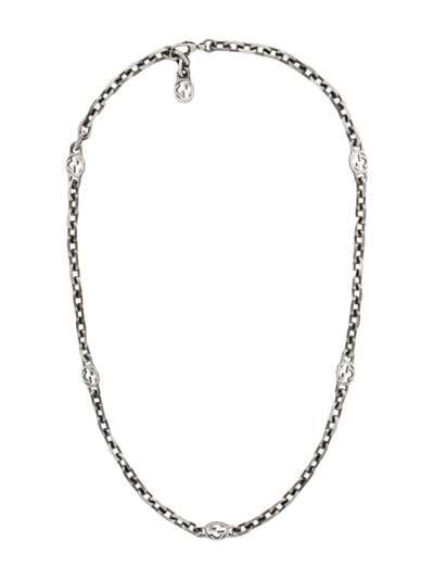 Gucci Gg-link Antiqued Sterling-silver Necklace