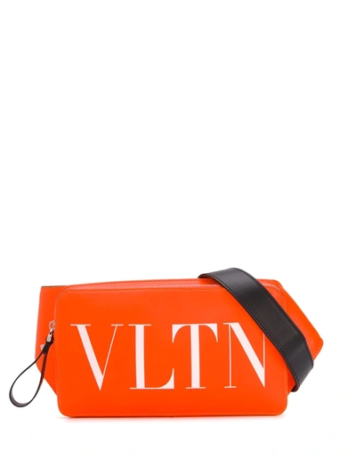 Valentino Garavani Vltn Logo-print Belt Bag In Orange