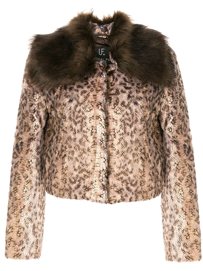 Unreal Fur Serpentina Snakeskin-pattern Jacket In Brown