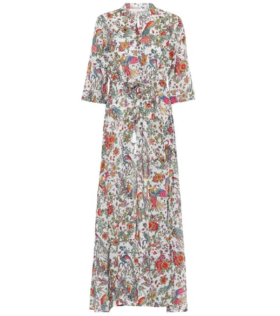 Tory Burch Printed Cotton Maxi Shirt Dress In Multicolour