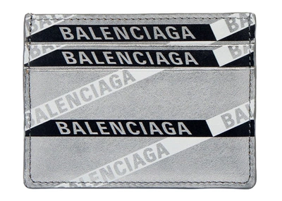 Pre-owned Balenciaga  Everyday Multi Card Holder Monogram Silver/black