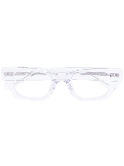 Ambush Clear Slim Square Optical Glasses In White