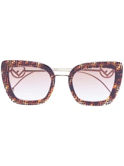 Fendi Brown Havana Ff Sunglasses