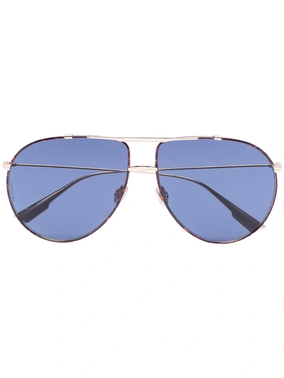 Dior Gold-tone Monsieur 1 Aviator-style Sunglasses In Metallic
