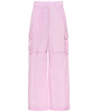 Tibi High-rise Wide Cargo Pants In Pink