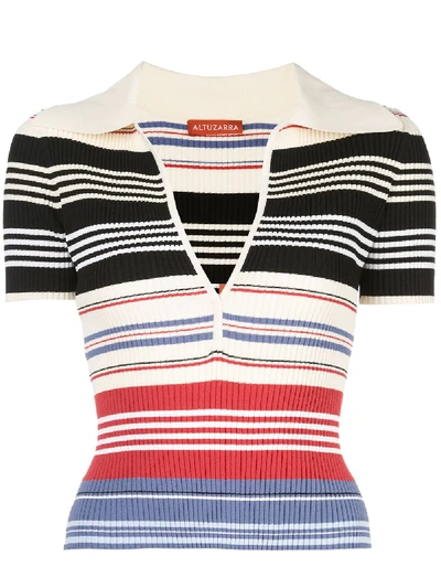 Altuzarra Hatch Striped Rib-knitted Top In Multicolour